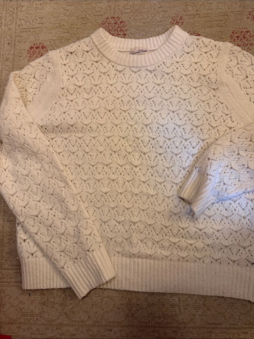 Light Cream Eyelet Knit Sweater size XXL